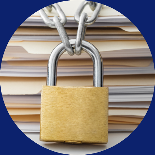 confidencialidad fondo azul