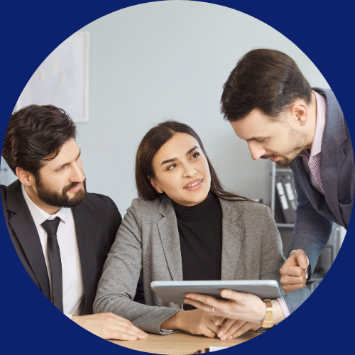 servicio personalizado fondo azul